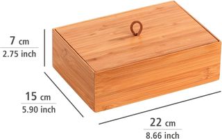 WENKO Box con tapa de bambú Terra L - Caja de alma