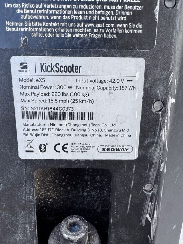 Patinete Eléctrico Seat Kickscooter 300W