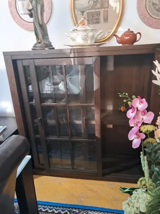 Muebles de salón de madera oscura