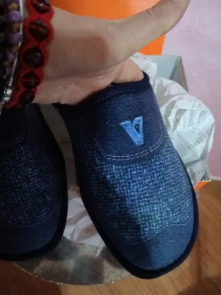 Pantofole Valleverde uomo blu/grigie