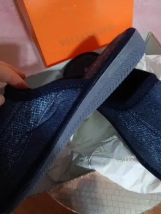 Pantofole Valleverde uomo blu/grigie