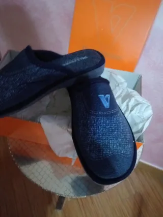 Pantofole Valleverde uomo blu/grigie
