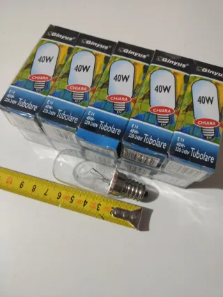 10 Lampadine Tubolari E14 40W