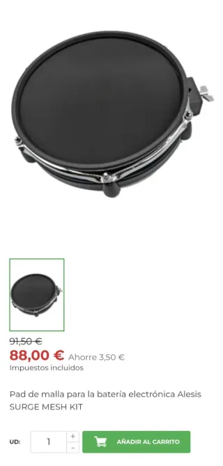 Pad Malla Alesis 10 para Caja