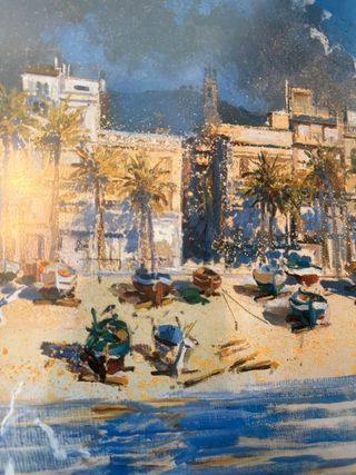 Cuadro Decorativo Playa Barcas