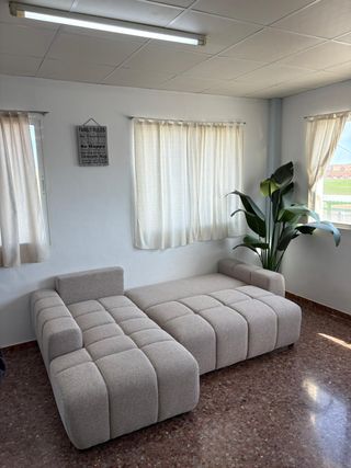 Sofa cama chaise longue beige