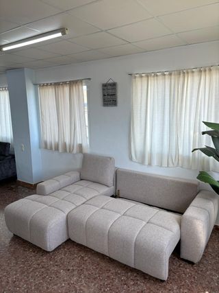 Sofa cama chaise longue beige