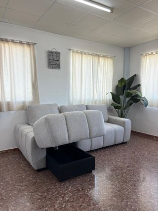 Sofa cama chaise longue beige