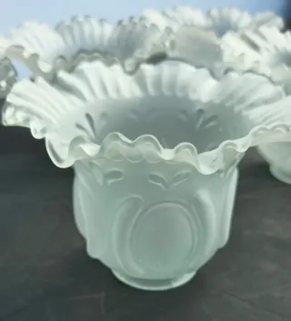 5 tulipas de cristal esmerilado