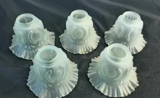 5 tulipas de cristal esmerilado