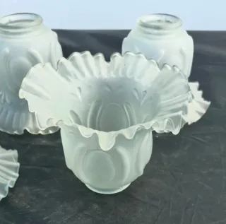 5 tulipas de cristal esmerilado