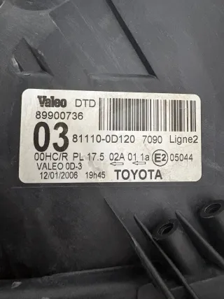 Faro Delantero Derecho Toyota Yaris