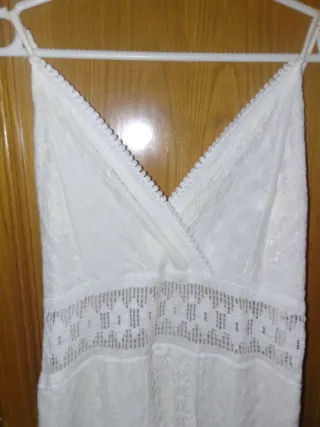 Vestido largo encaje blanco