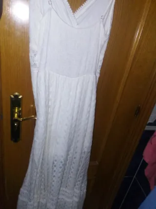 Vestido largo encaje blanco