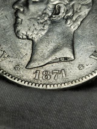 Moneda de plata 5 Pesetas 1871 *71 SDM de España