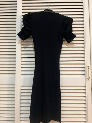 Vestido midi negro canalé largo Bershka talla S