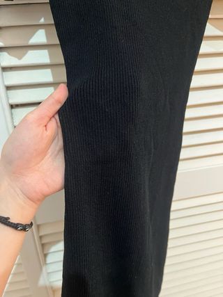 Vestido midi negro canalé largo Bershka talla S