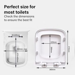 Asiento de inodoro cuadrado de cierre suave, asien