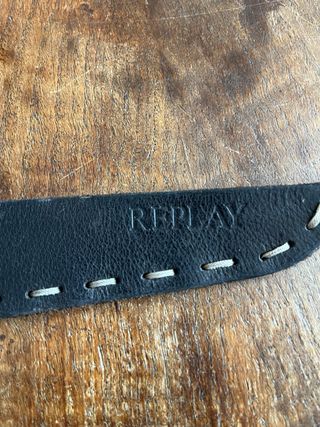 Cinturón Replay Cuero Marrón Oscuro 90cm