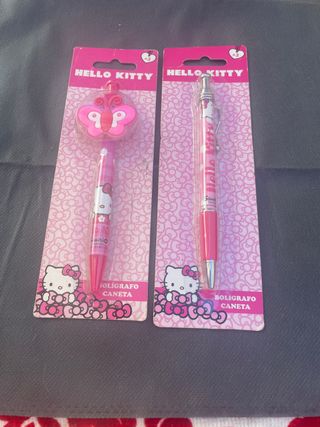 2 Bolígrafos Hello Kitty Mariposa y Rosa
