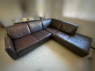 Sofá de piel marrón Ikea