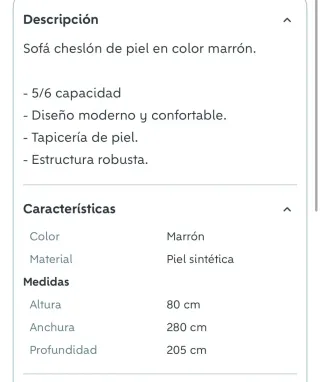 Sofá de piel marrón Ikea