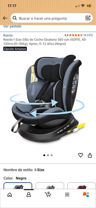 Silla Coche Isofix 360º 40-150cm