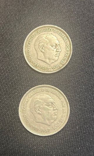 2xMonedas 25 PTAS República Española