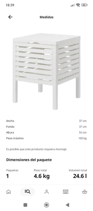 Asiento Baño Almacenaje Madera