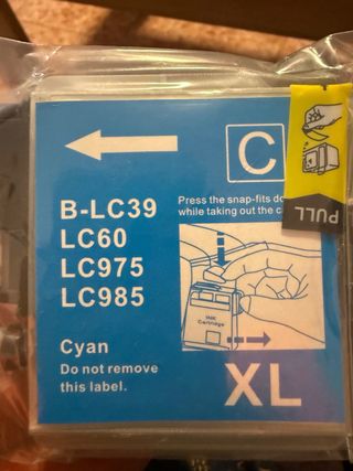 Cartucho Tinta Brother LC39 LC60 LC975 Cyan XL