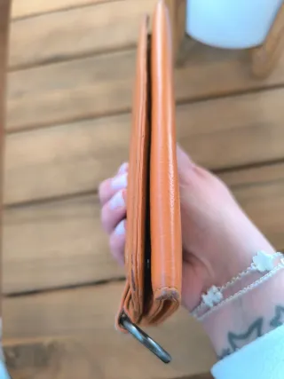 Cartera de piel naranja Mandarina Duck