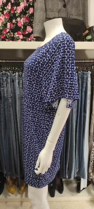 Vestido Cortefiel azul y blanco