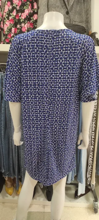 Vestido Cortefiel azul y blanco
