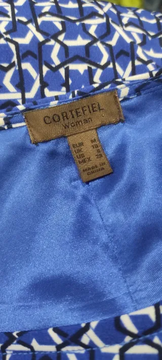 Vestido Cortefiel azul y blanco