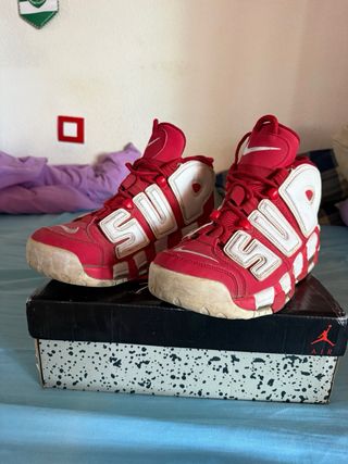 Sneakers Nike Air More Uptempo Rosse e Bianche