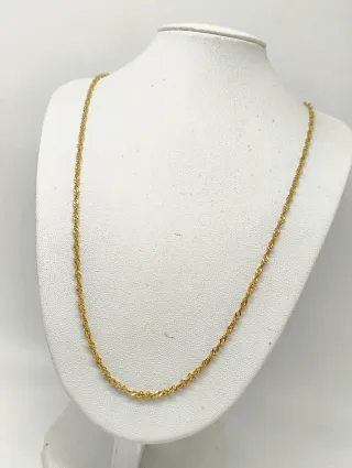 Cadena fina trenzada oro 18kt 55cm de largo