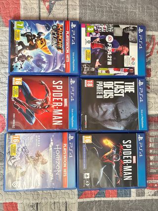Lote 6 Juegos PS4: FIFA 21, Spider-Man, Horizon