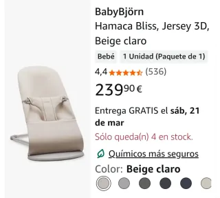 Hamaca BabyBjörn Jersey Gris Jazpeado