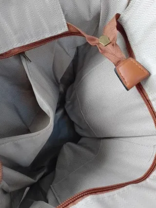 Capazo rafia simil cuero playa