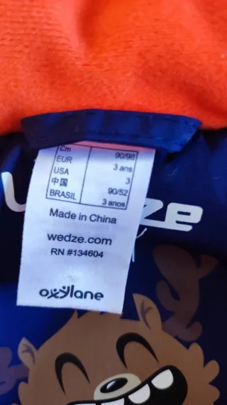 Ropa de esquí infantil 3 años