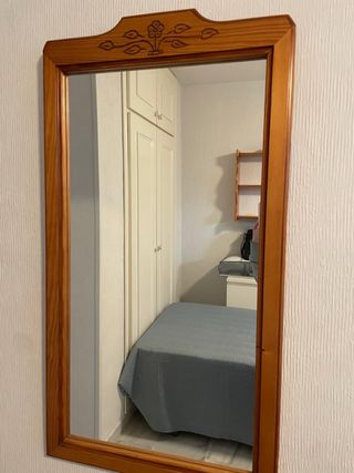 Espejo de pared madera y cristal