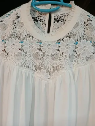 Blusa blanca mujer encaje