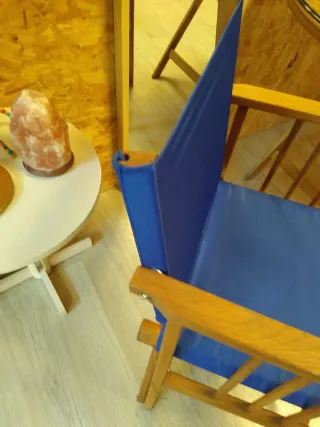 Sillón director plegable madera y tela