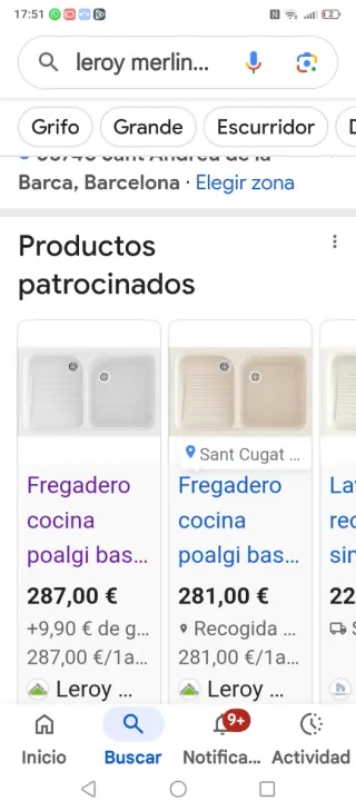 Fregadero Poalgi cocina blanco 2 senos