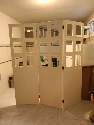 Biombo separador de ambientes blanco