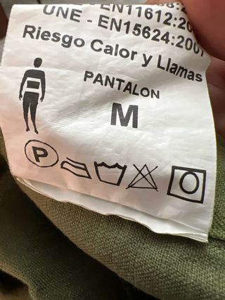 Pantalón trabajo bomberos verde con cintas