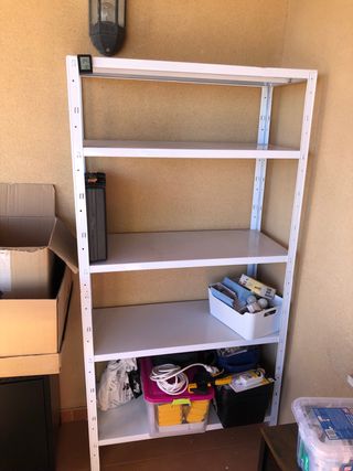 Estantería metálica blanca 5 baldas