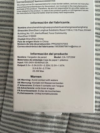 Cargador iPhone 25W Carga Rápida 2 metros de cable