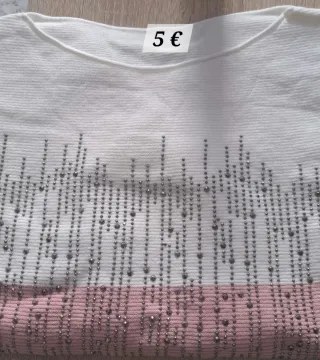 Jersey de cuello alto a rayas S