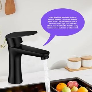 Grifo Lavabo, Mezclador Monomando Inoxidable Negro